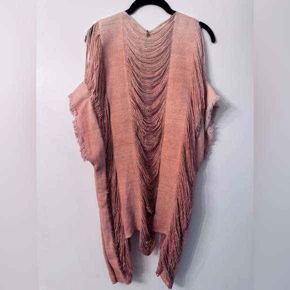 RAW Pink/Coral Ombre Fringe Cardigan - One Size - Picture 3 of 9